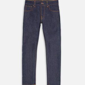 NUDIE JEANS, Grim Tim Dry True Navy, button fly, NEVER WORN, 34W x 34L